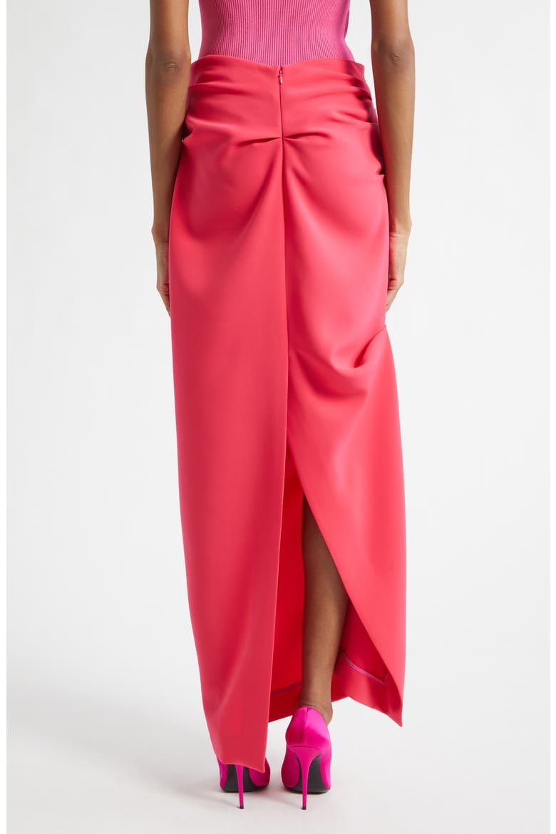 Asymmetric Drape Satin Evening Skirt, Alternate, color, WATERMELON