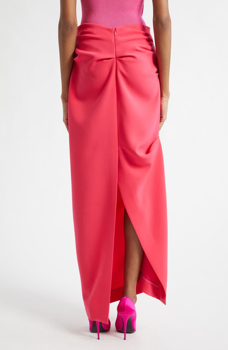 Christopher John Rogers Asymmetric Drape Satin Evening Skirt, Alternate, color, Watermelon