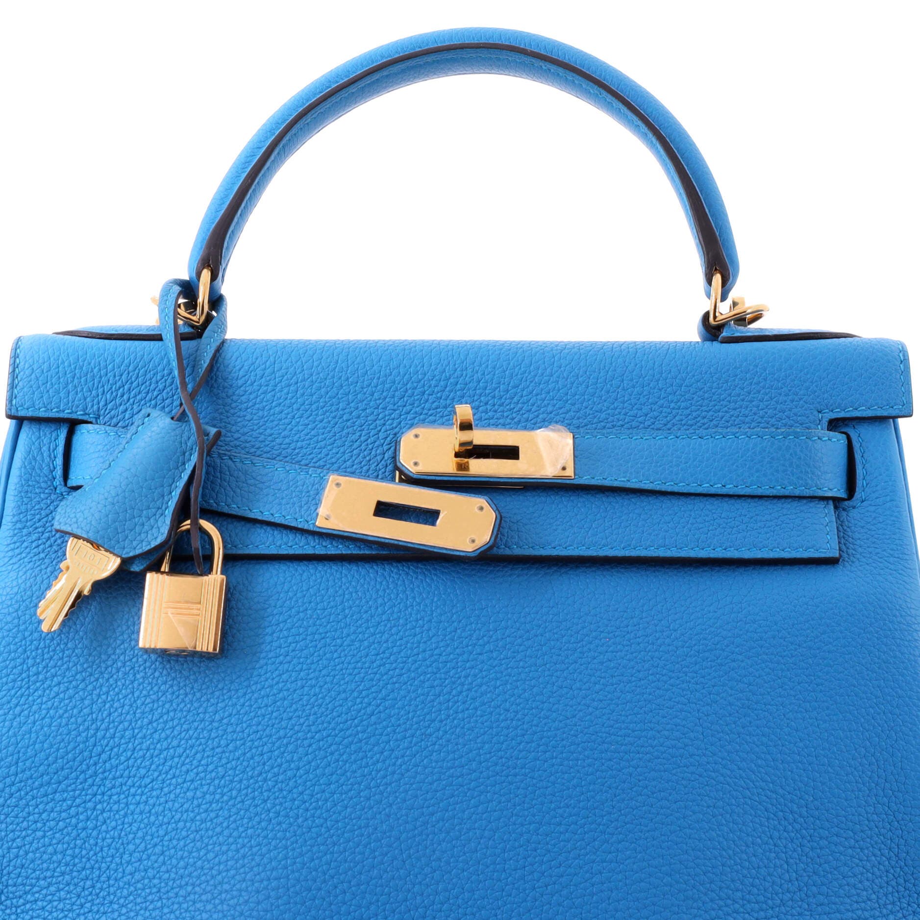 Pre-Owned Hermes Kelly Handbag Blue Togo with Gold Hardware 28, Alternate, color, Bleu Zanzibar