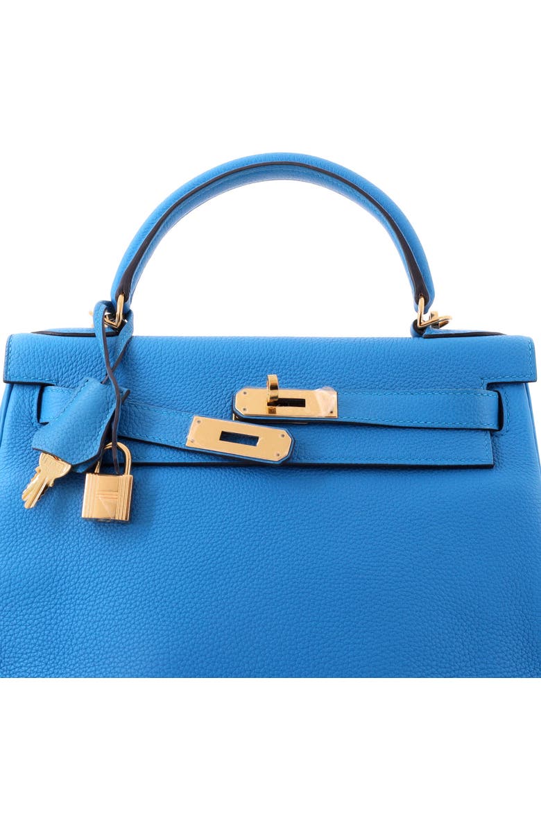 Pre-Owned Hermes Kelly Handbag Blue Togo with Gold Hardware 28, Alternate, color, Bleu Zanzibar