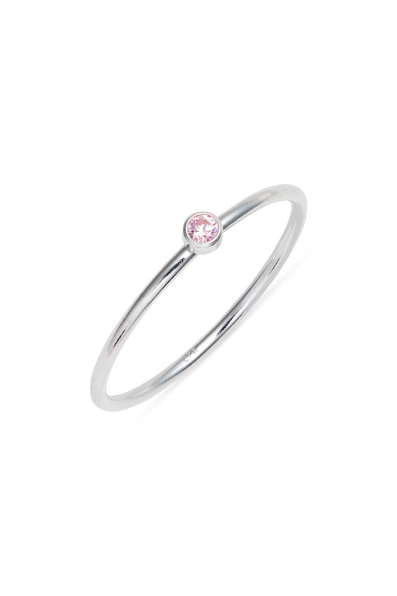 Birthstone Ring, Main, color, OCTOBER STERLING SILVER