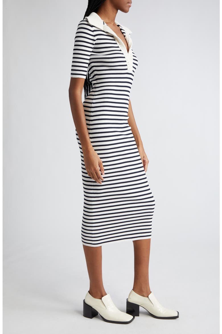 Darcy Stripe Midi Sweater Dress, Alternate, color, NAVY/ BONE