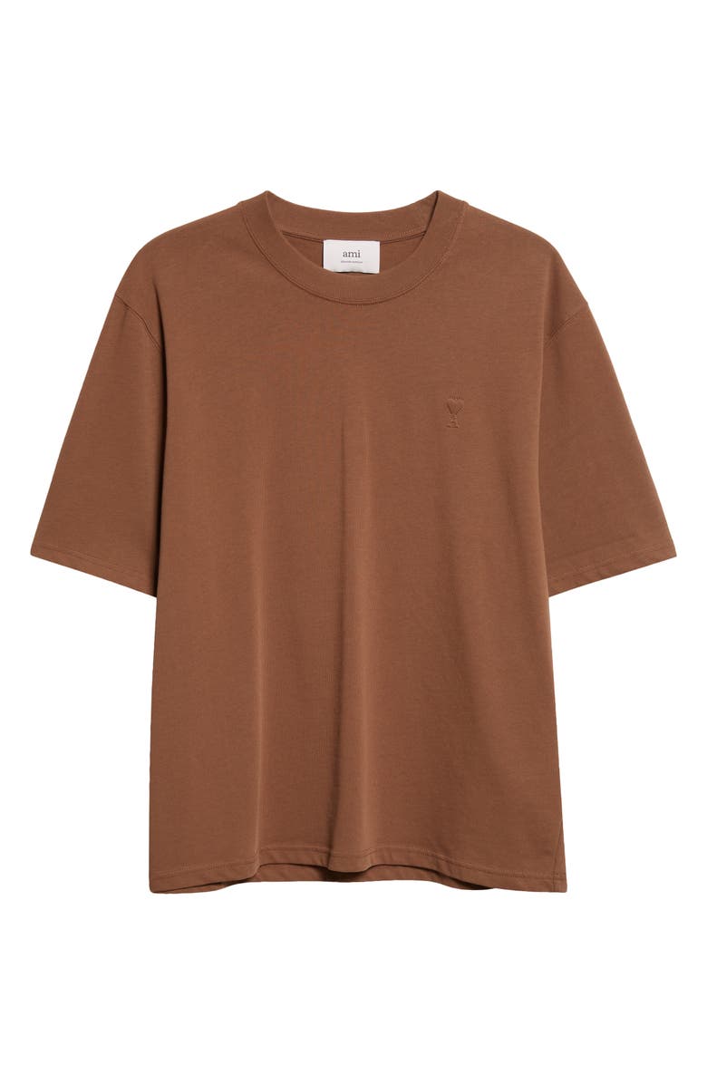 AMI PARIS Ami de Coeur Cotton T-Shirt, Alternate, color, Hazelnut