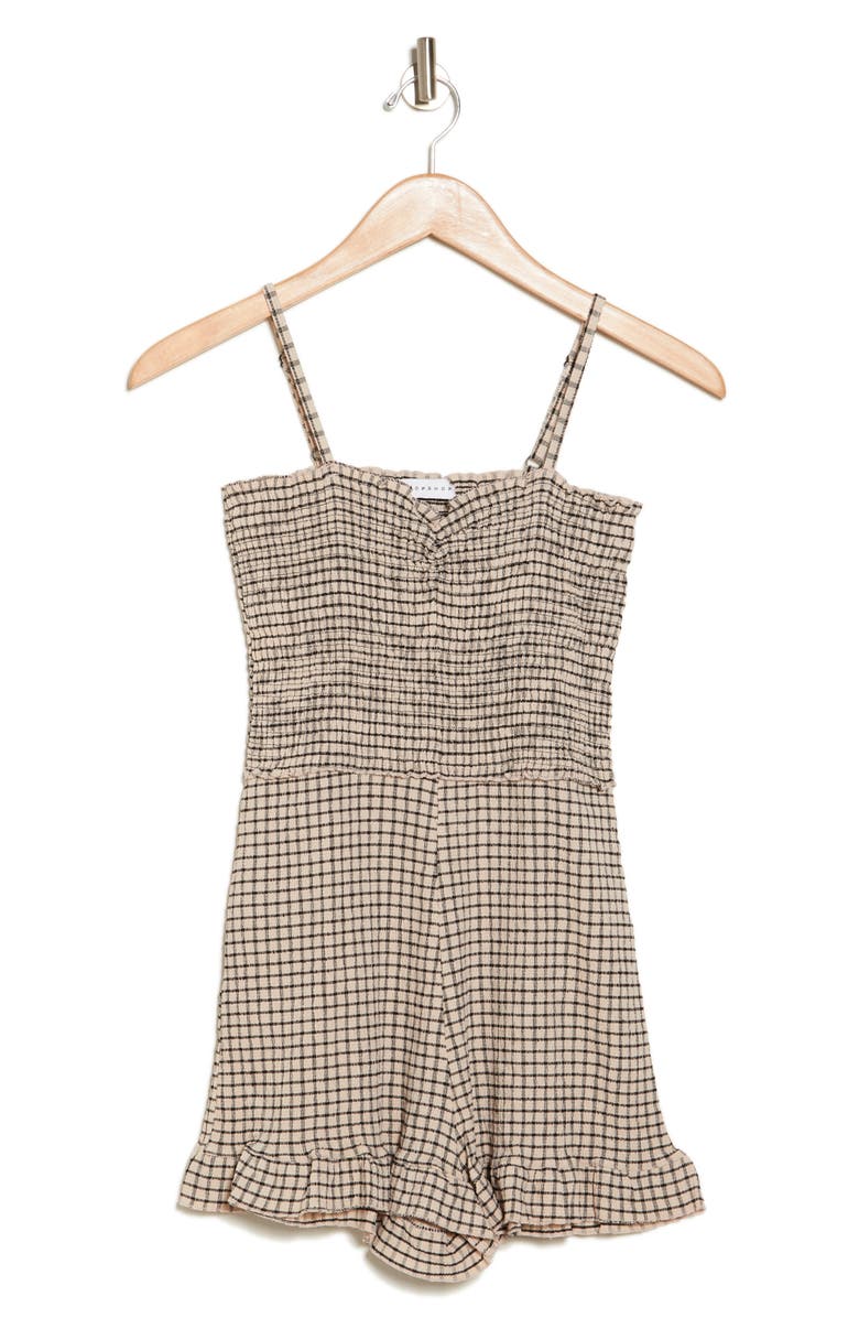 Topshop Ruffle Smocked Romper, Alternate, color,