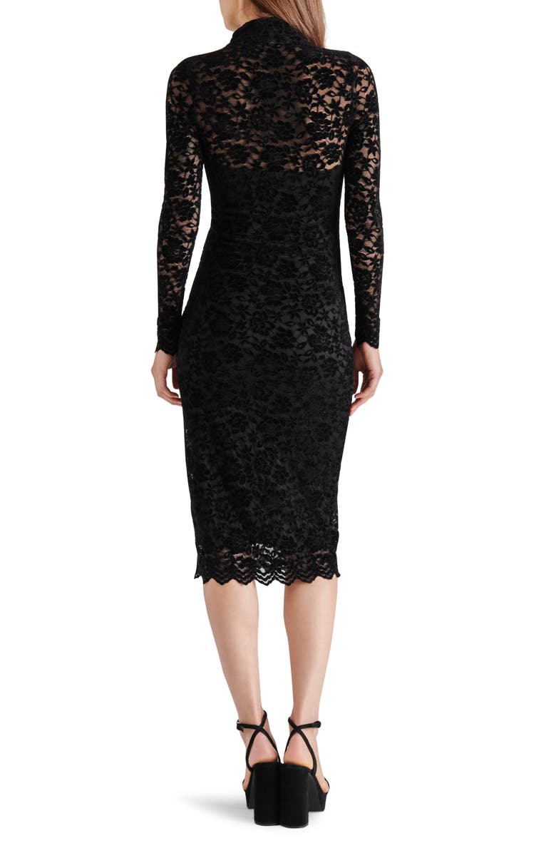 Steve Madden Vivienne Velvet Lace Long Sleeve Midi Dress, Alternate, color, 