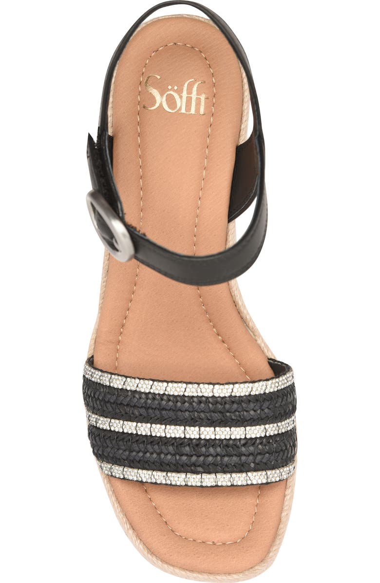 Söfft Inez II Espadrille Ankle Strap Platform Wedge Sandal, Alternate, color, Black