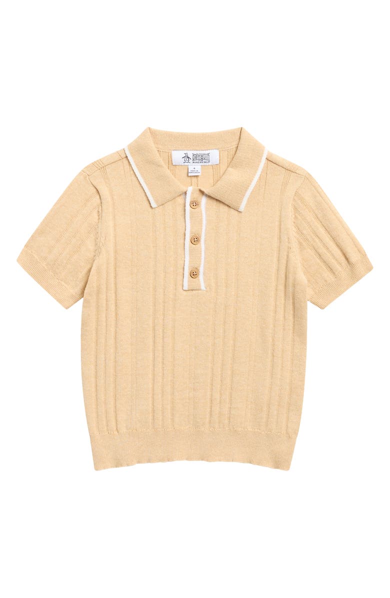 Original Penguin Kids' Ribbed Polo Sweater, Main, color, 