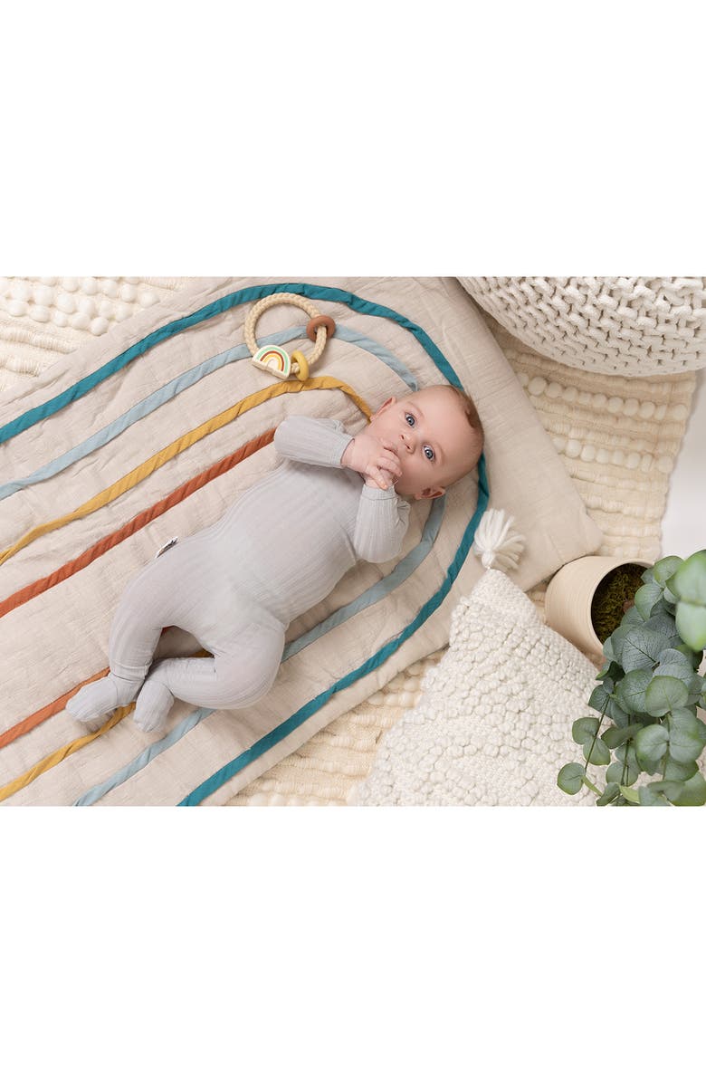 Manière Fine Rib Stretch Cotton Footie, Alternate, color, 