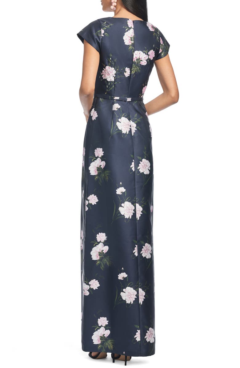 Sachin & Babi Della Floral Print Column Gown, Alternate, color, 