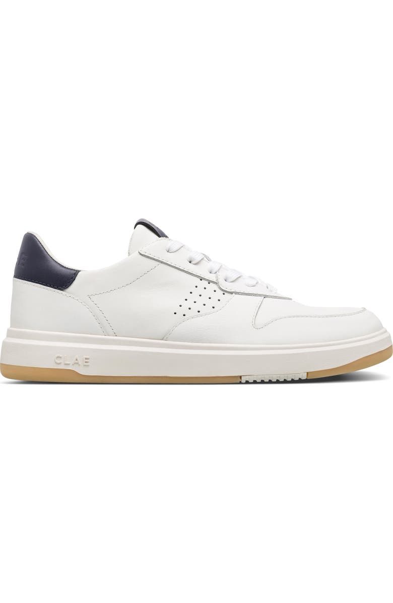 CLAE Moses Low Top Leather Sneaker, Alternate, color, White Leather Navy