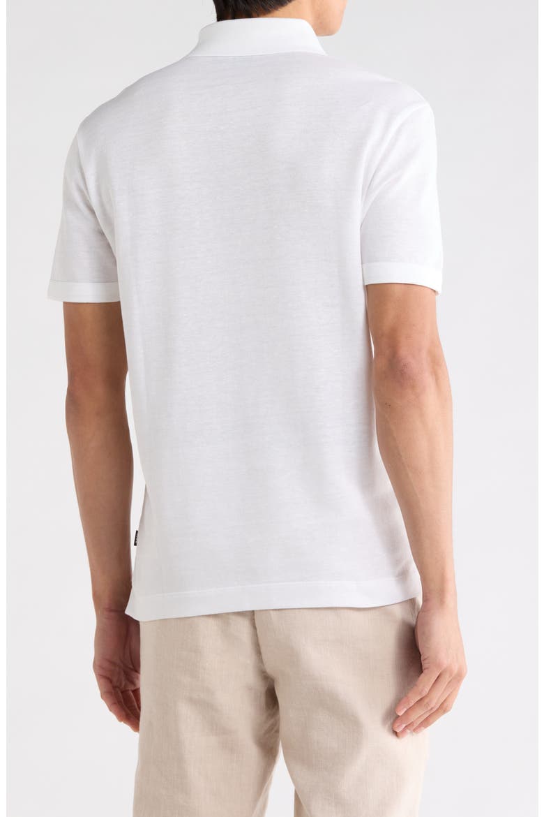 Press Cotton & Linen Blend Polo, Alternate, color, WHITE