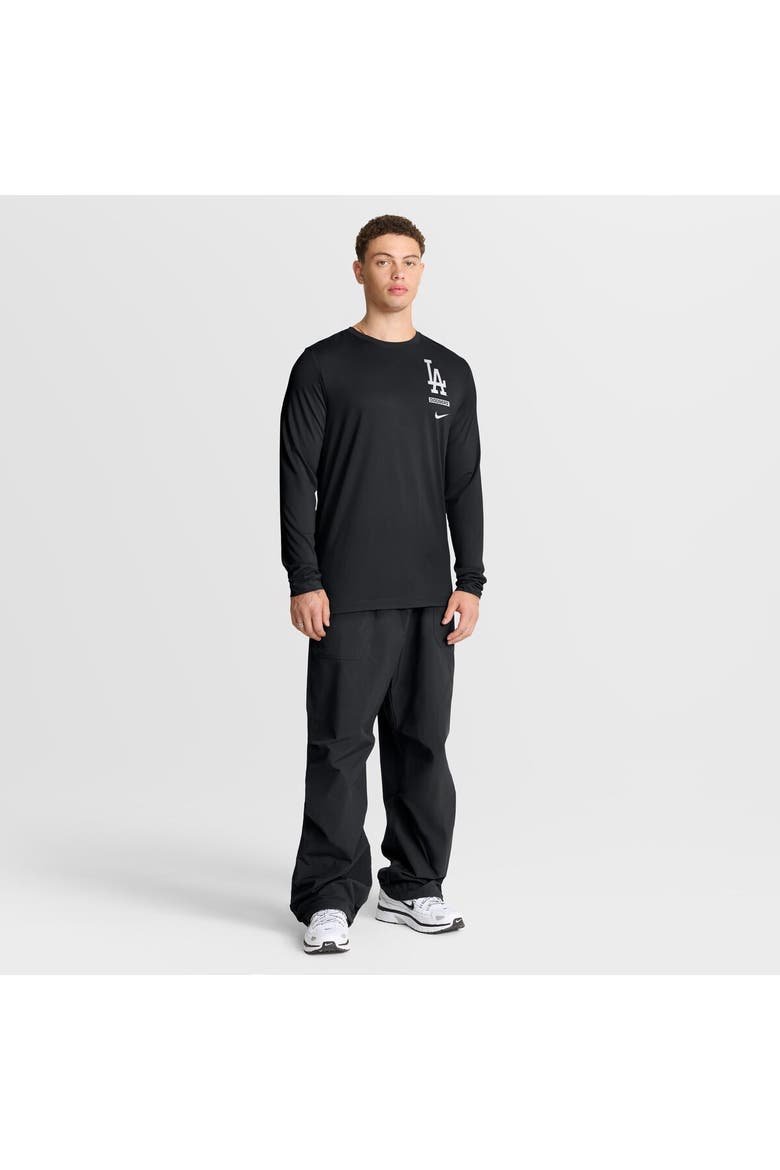 Men's Nike Black Los Angeles Dodgers 2-Hit Legend Dri-FIT Long Sleeve T-Shirt, Alternate, color, Black