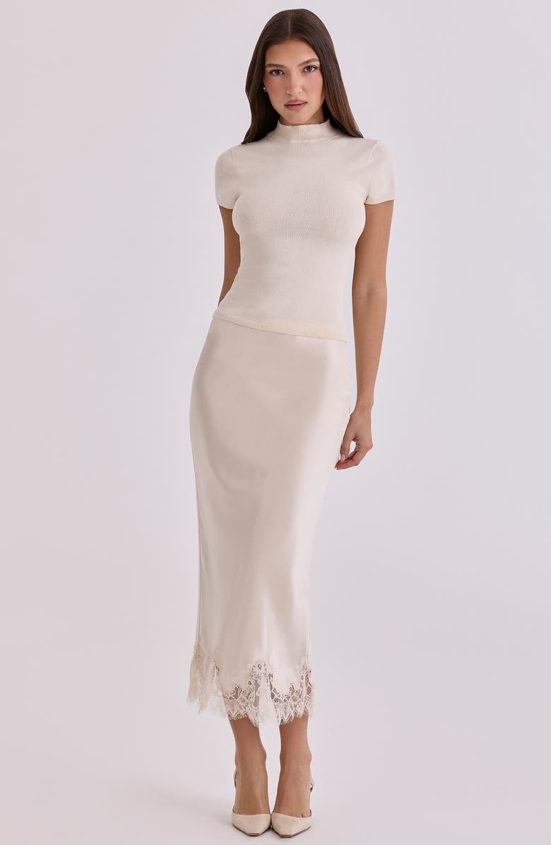 HOUSE OF CB Tamra Short Sleeve Sweater, Alternate, color, Ivory