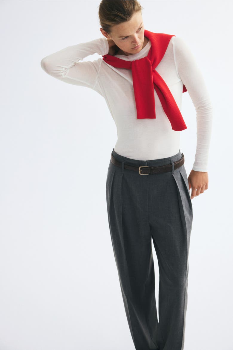 Dress Pants With Belt, Alternate, color, Dark gray