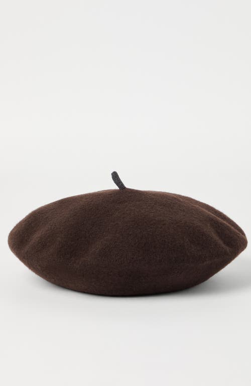 Brunello Cucinelli Wool Beret In Brown