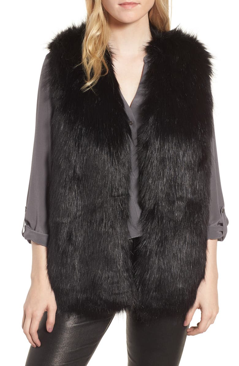 Sole Society Faux Fur Vest, Main, color,