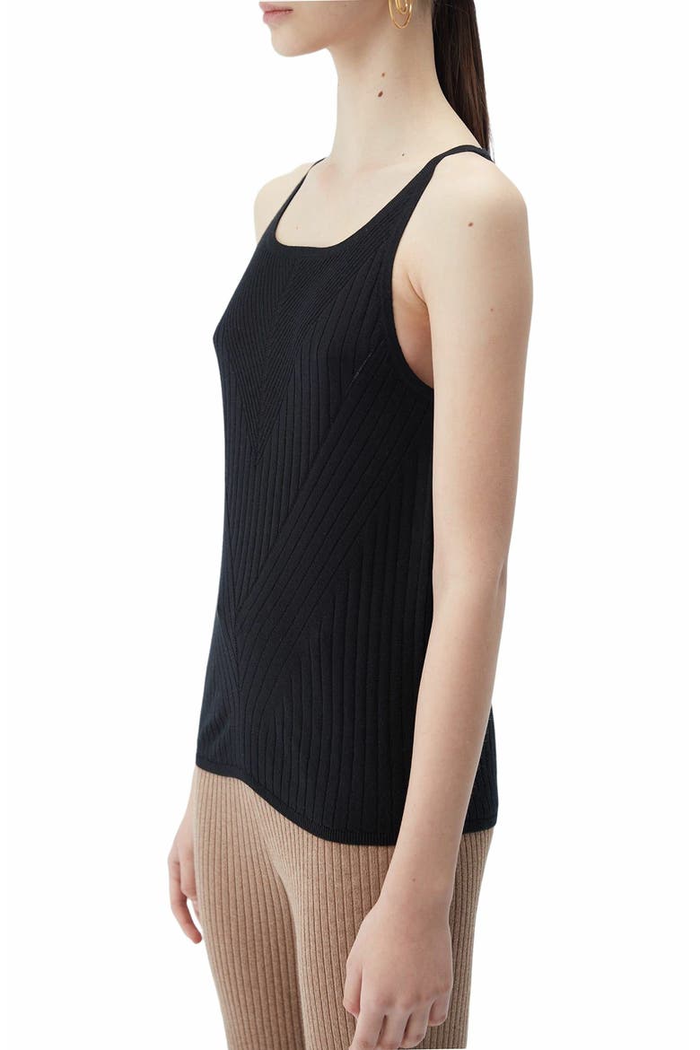 Sleeveless Silk Cashmere Top, Alternate, color, black