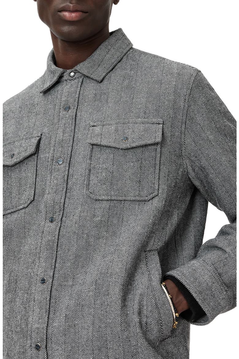 Jameson Herringbone Snap Jacket, Alternate, color, SMOKED PEARL GREY