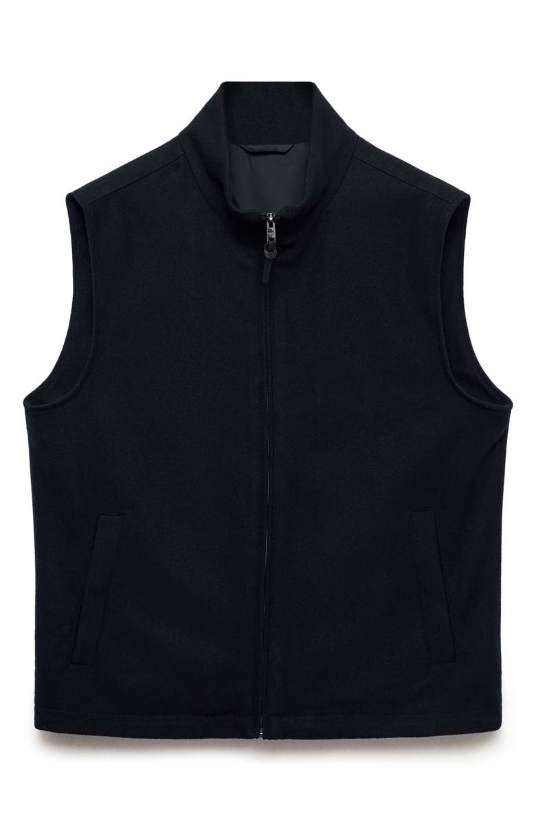 MANGO Wool Blend Zip Vest, Main, color, 