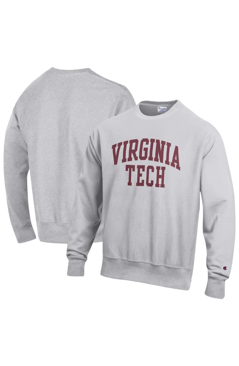 Champion Men's Champion Gray Virginia Tech Hokies Reverse Weave Fleece Sweatshirt, Main, color, Gray