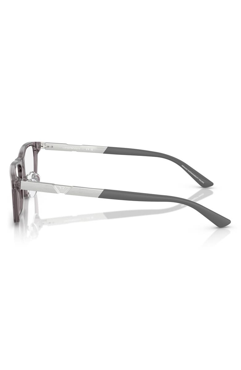Emporio Armani 55mm Rectangle Optical Glasses, Alternate, color, Shiny Grey / Demo Lens