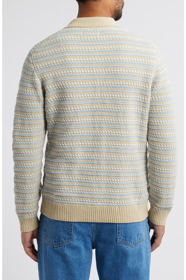Jackie 6636 Stripe Organic Cotton Cardigan, Alternate, color, WHITE PEPPER