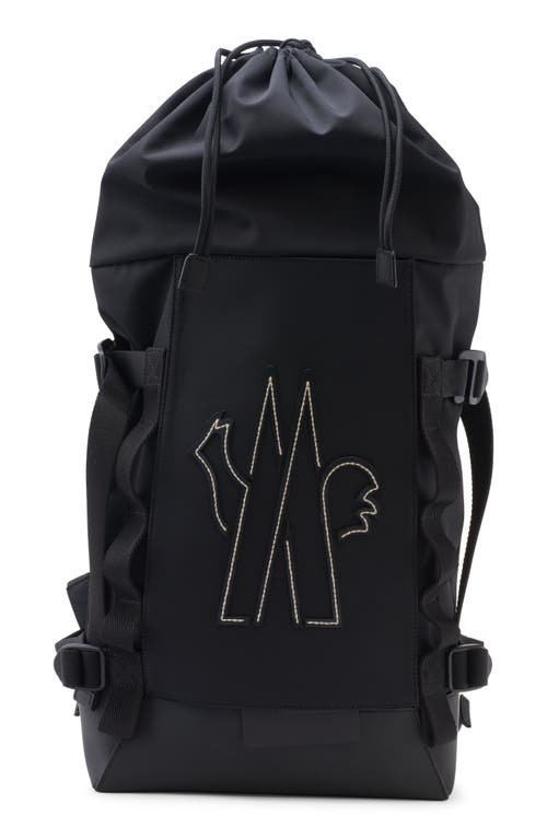 Moncler Canvas Backpack In Black