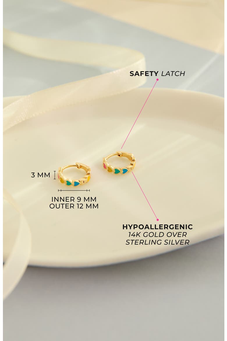 Enamel Cascading Heart Girl Earrings, Alternate, color, Multi-Color