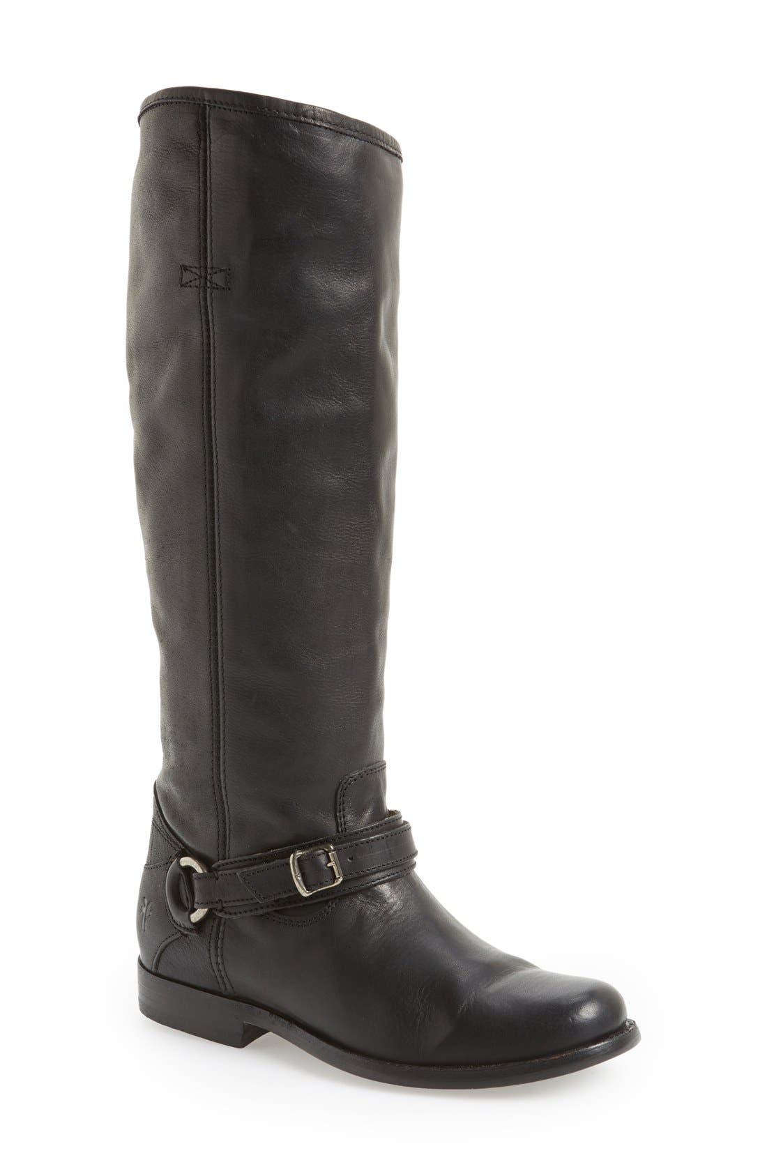 'Phillip' Tall Boot, Main, color, BLACK/ BLACK