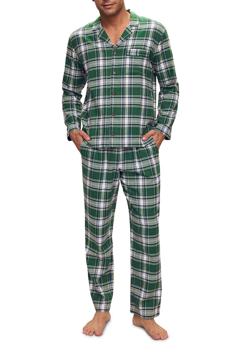Eberjey Plaid Cotton Flannel Pajamas, Main, color, 