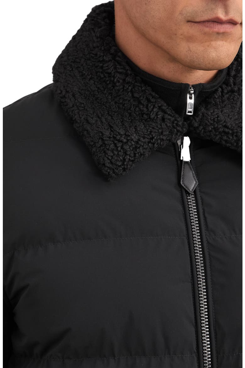 Maximus Mixed Media Quilted Puffer Jacket, Alternate, color, BLACK