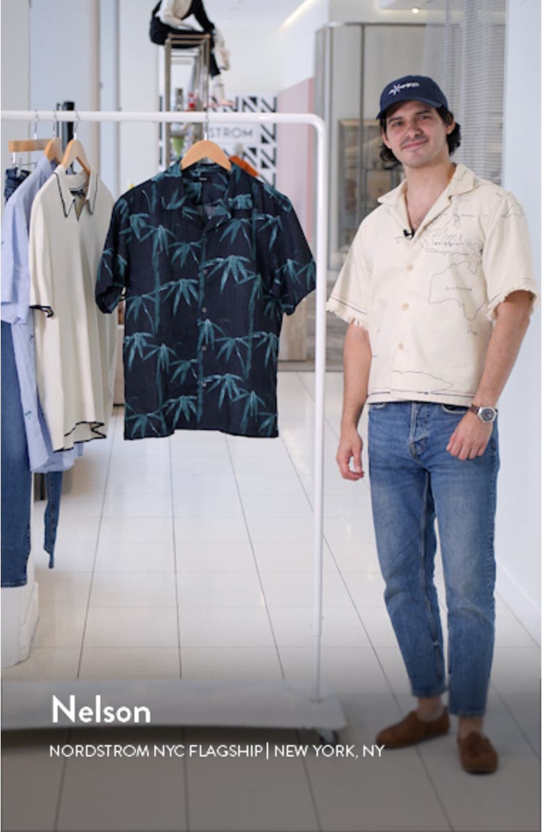 Irving Short Sleeve Linen Button-Up Camp Shirt, sales video thumbnail