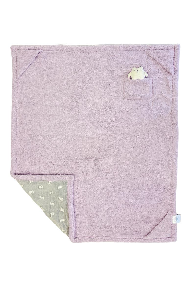 Kids' Glow in the Dark Kittens Fleece Blanket & Stuffed Animal Set, Main, color, PALE ORCHID