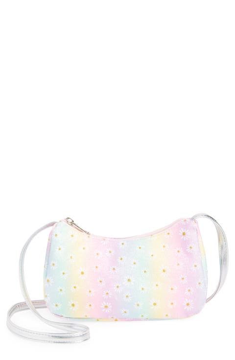 Kids' Glitter Daisies Faux Leather Crossbody Bag