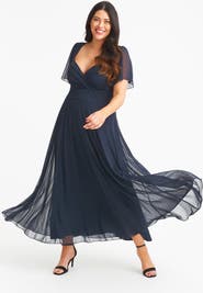 Scarlett & Jo Kemi Solid Bolero Wrap Bodice Maxi Gown