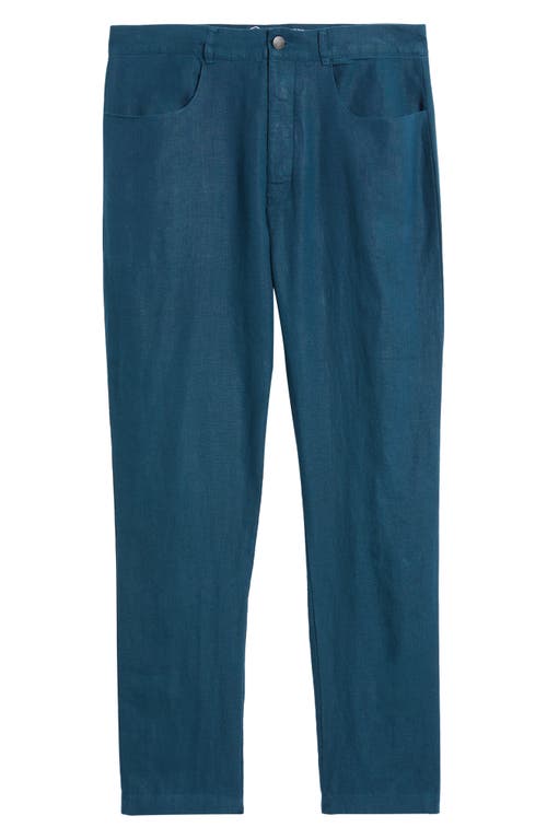 Alex Crane Cham Linen Straight Leg Pants In Dusk