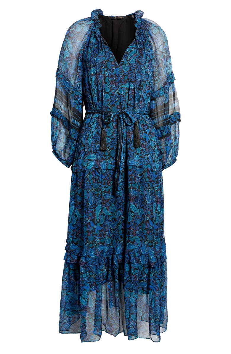 KOBI HALPERIN Amelie Ruffle Trim Long Sleeve Maxi Dress, Alternate, color,