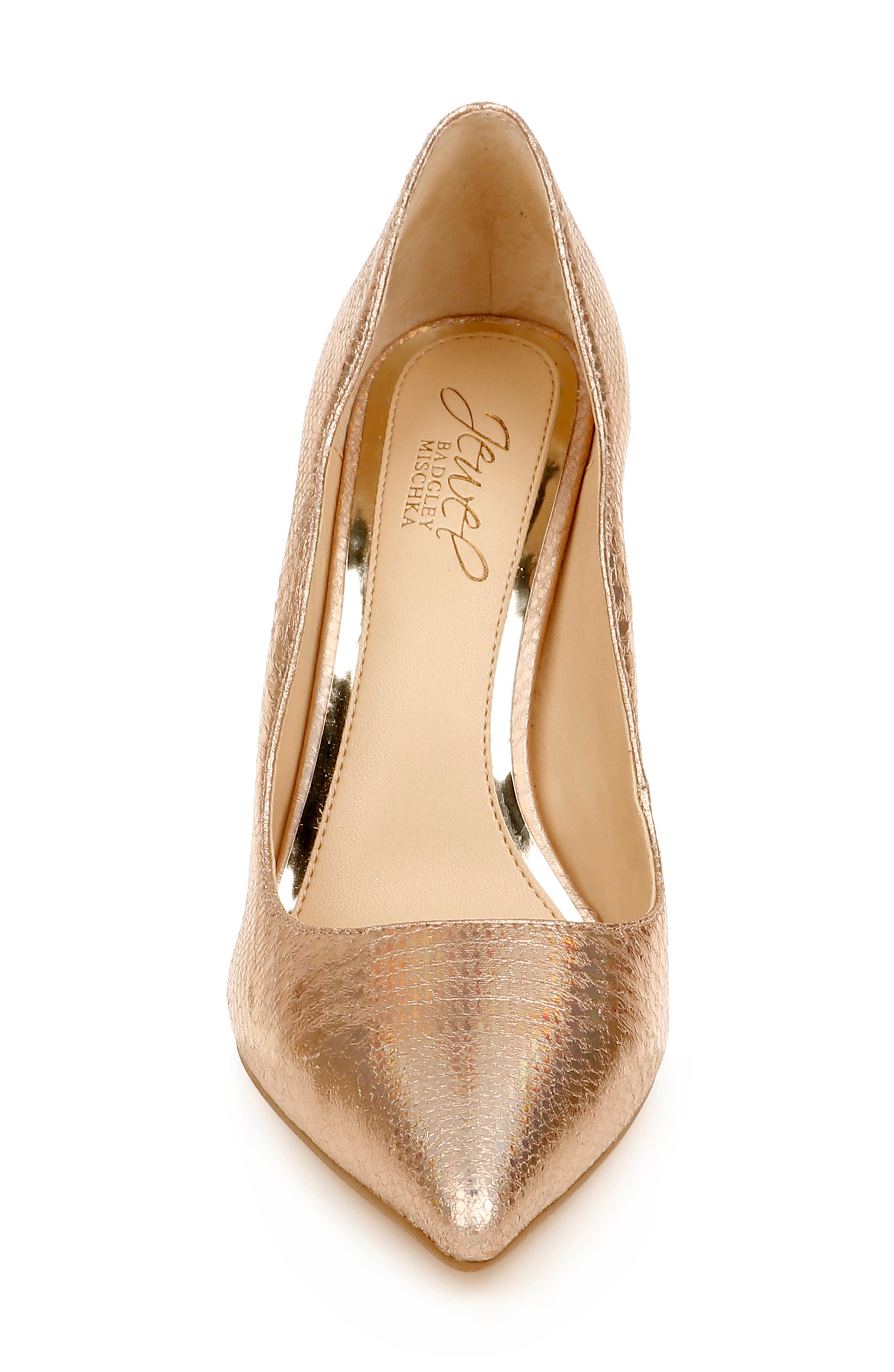 Jewel Badgley Mischka Riley Glitter Pointed Toe Pump, Alternate, color, 