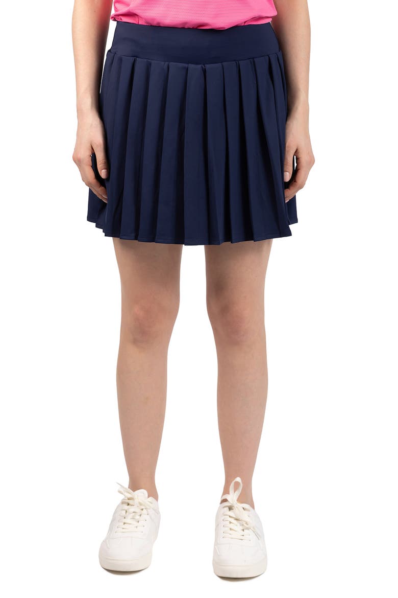 Pleated Performance Skort, Main, color, NAVY