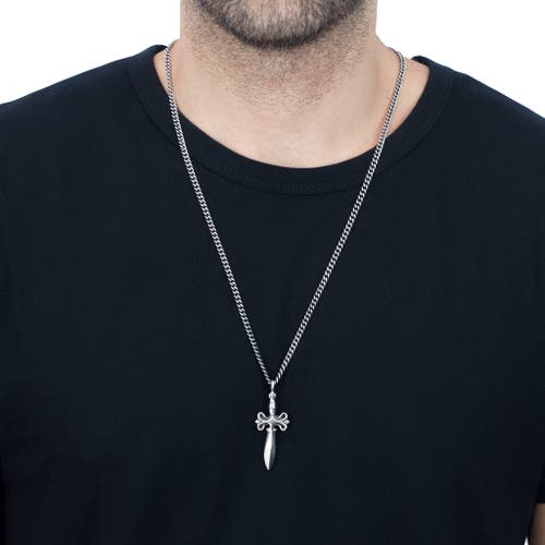 KING BABY STUDIO KING BABY STUDIO DAGGER PENDANT ON CURB LINK CHAIN 