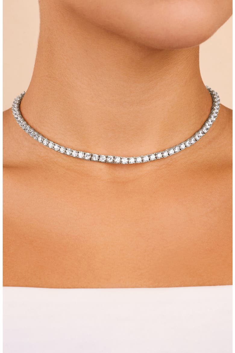 Jadon Slide Tennis Necklace, Alternate, color, SILVER