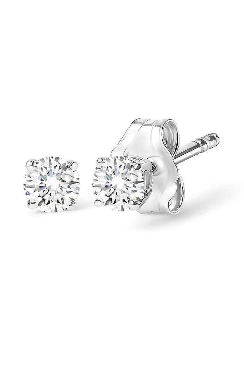 14K Gold 1/2 Cttw Round Lab Grown Diamond Solitaire Stud Earrings, Main, color, White