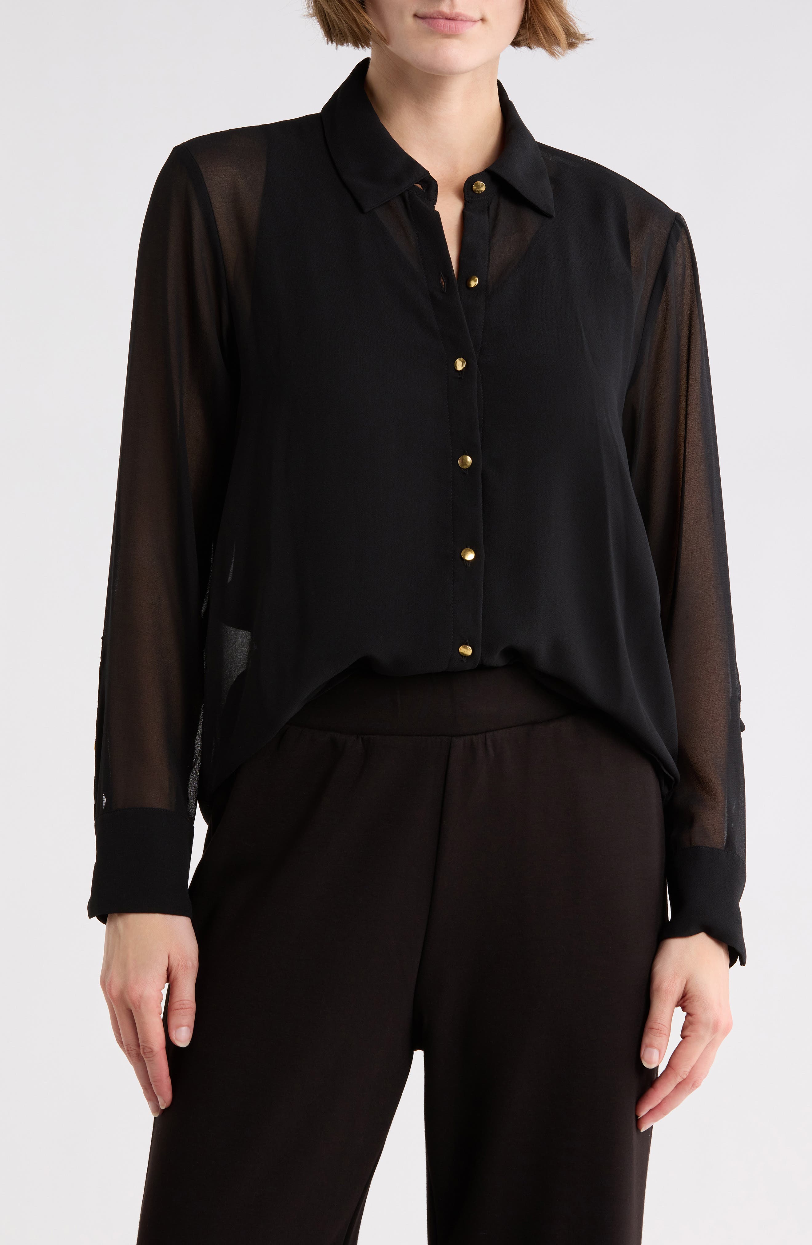 T Tahari Long Sleeve Button-Up Shirt
