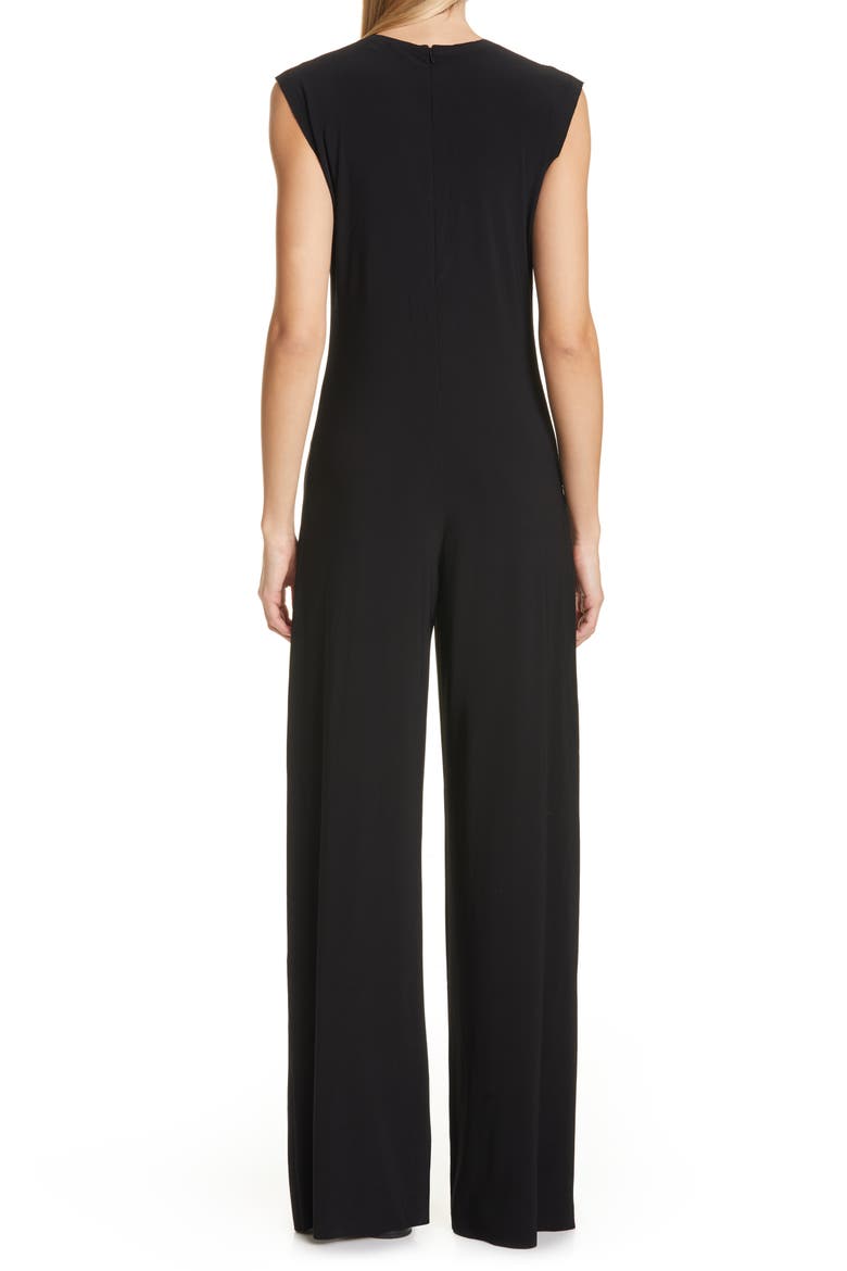 KAMALIKULTURE Wide Leg Jersey Jumpsuit, Alternate, color, BLACK