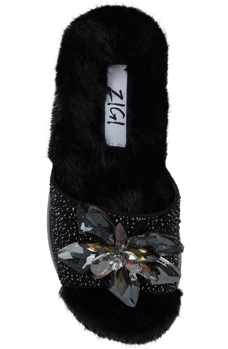 ZIGI Ashey Faux Fur Platform Slide Sandal, Alternate, color, Black