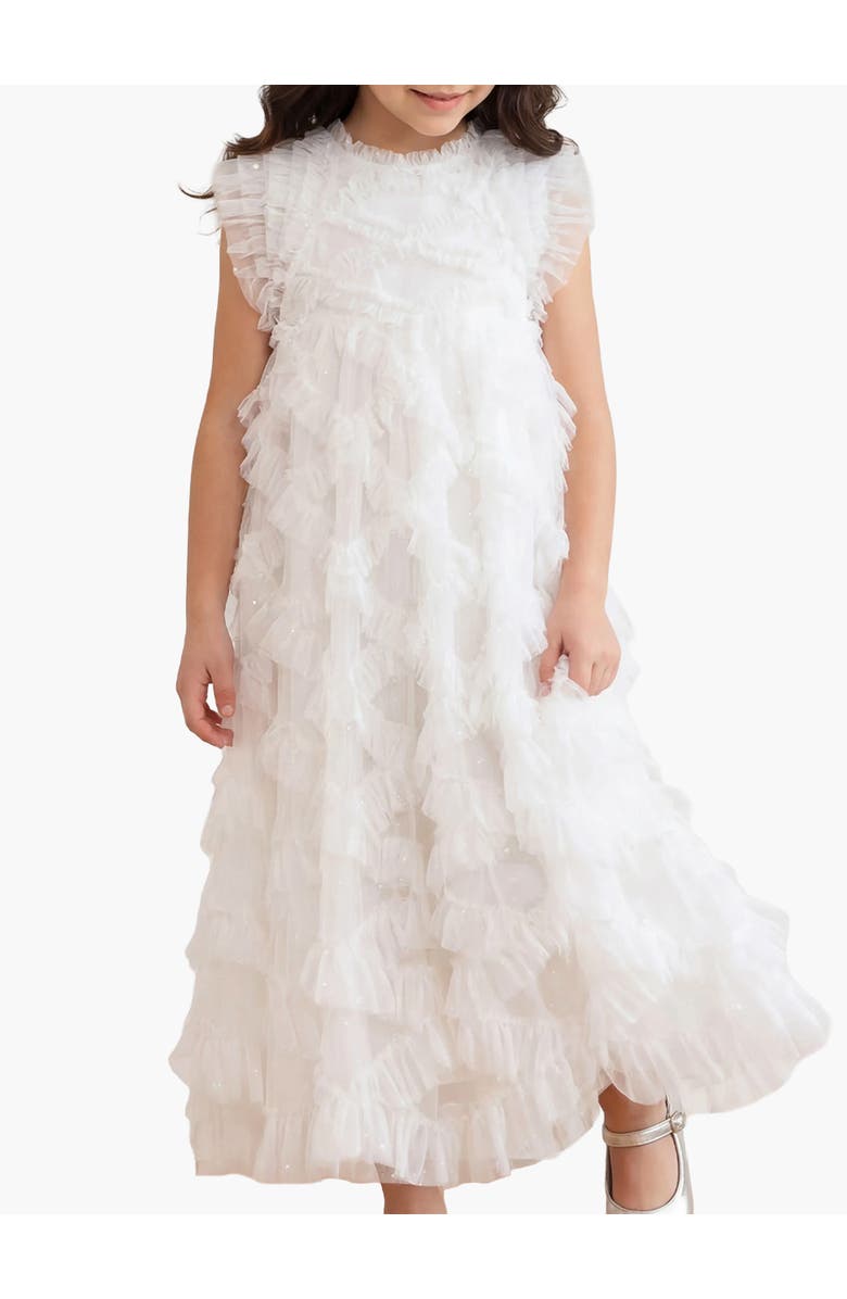 Needle & Thread Genevieve Kids Gown, Main, color, Swan White