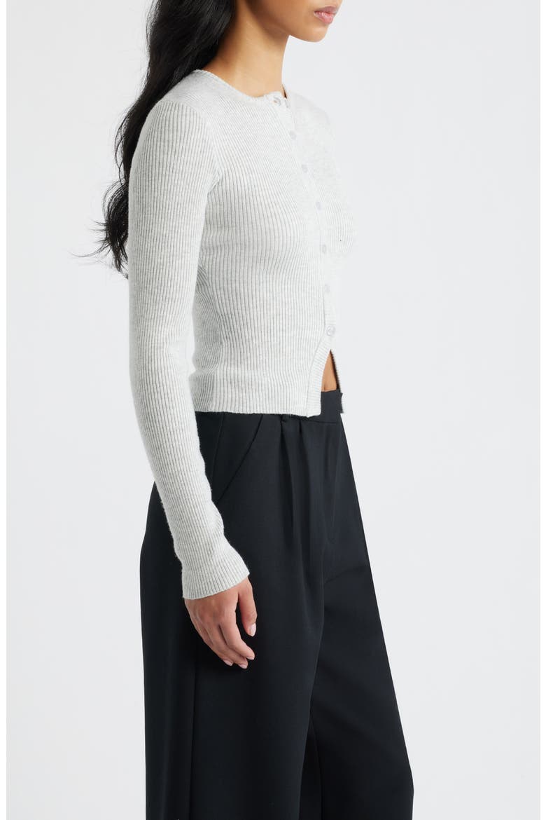 Suzu Rib Cardigan, Alternate, color, GREY
