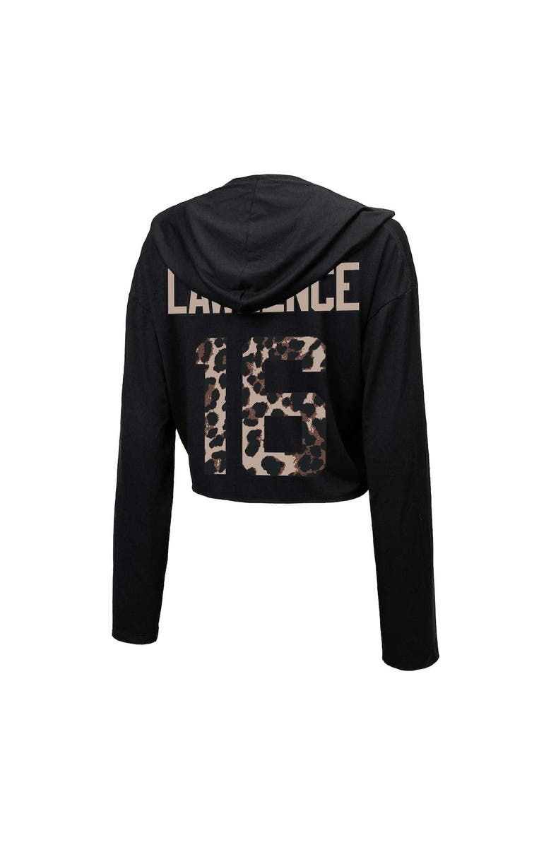 Majestic Threads Women's Majestic Threads Trevor Lawrence Black Jacksonville Jaguars Leopard Player Name & Number Long Sleeve Cropped Hoodie, Alternate, color, Black