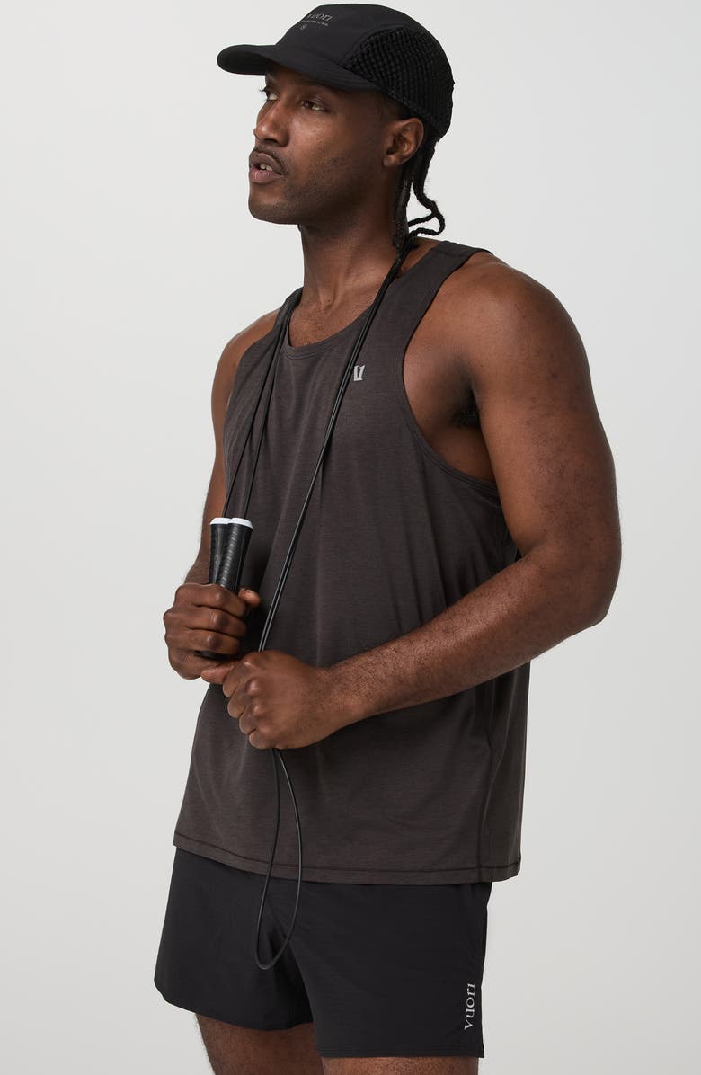 Vuori Terrain Performance Running Tank, Alternate, color, Carbon