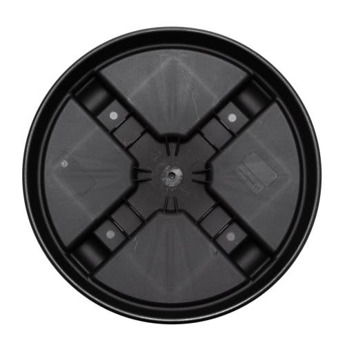 Bloem 16" Round Planter Caddy With Wheels, Black In Black